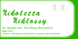 nikoletta miklossy business card