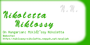 nikoletta miklossy business card
